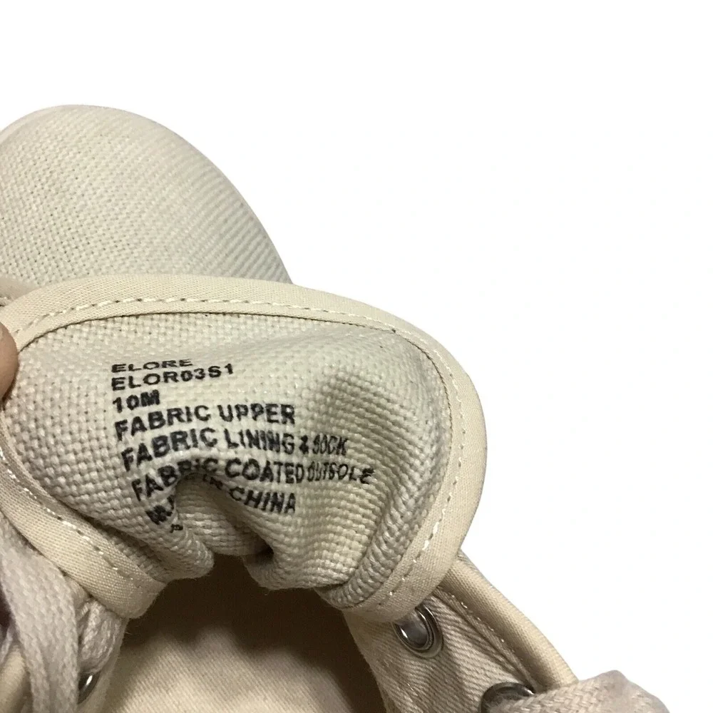 Steve‎ Madden Platform Canvas Sneakers Tan Beige Lace Up Low Top Men Size